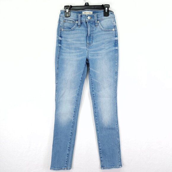 Madewell Jeans Women's Size 23 Blue 10" High Rise Skinny Crop Slim Fit Stretch - Picture 1 of 14